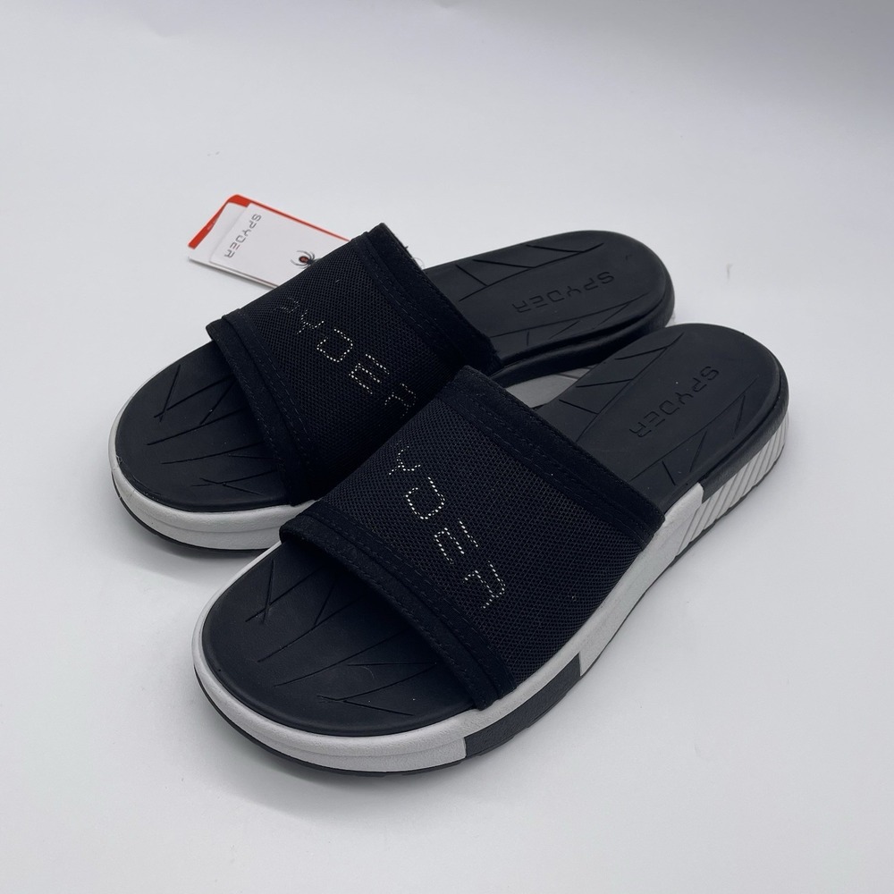Spyder Black and White Slide Sandals